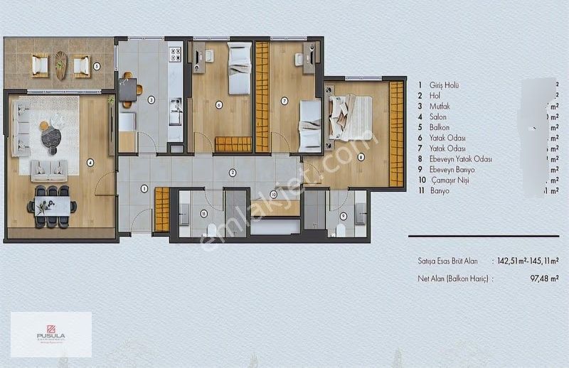 Balıkesir Emlak Konut Da 3+1 Kiralık Daire