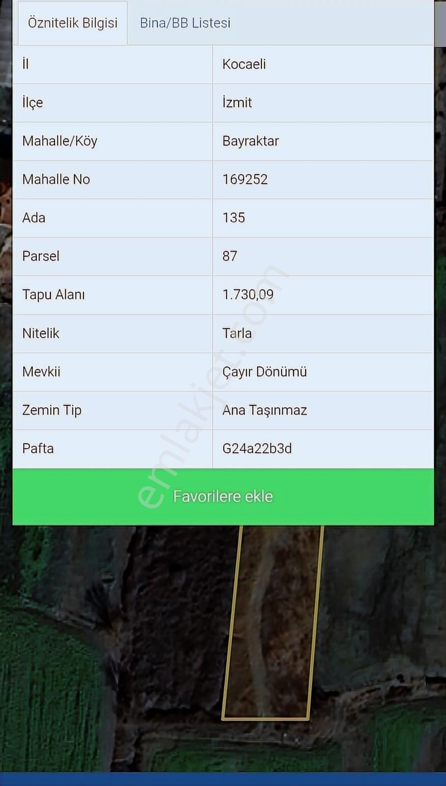 İzmit Bayraktar 1730 M2 Fırsat Satılık Tarla - Görsel 9
