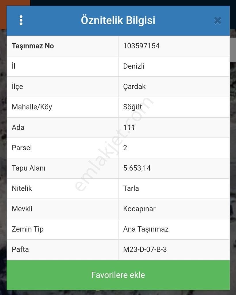 Çardak Söğüt Mah De Yerleşime Yakın 5638m2 Satılık Arazi - Görsel 4