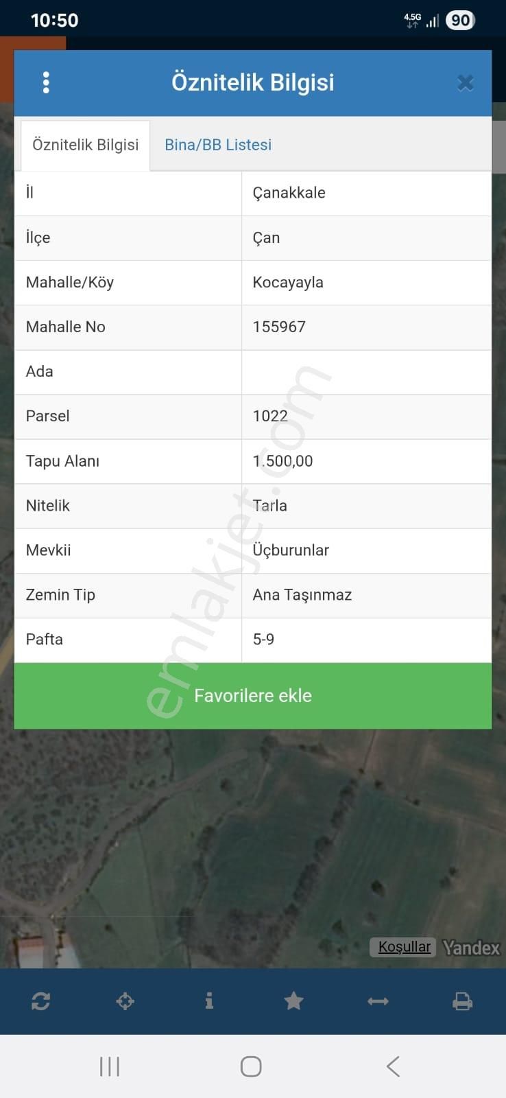 Çanakkale Çan Kocayayla Satılık Tarla - Görsel 11