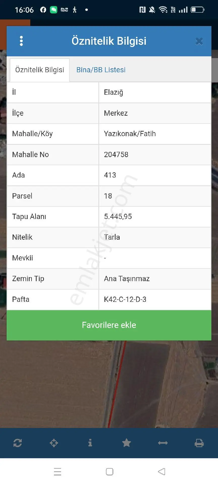 Yazıkonak Ta Satılık Tarla - Görsel 2