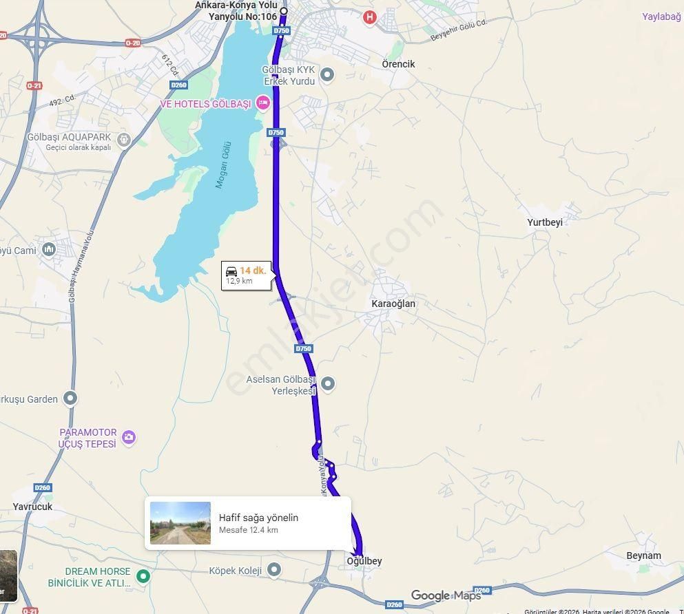 Gölbaşı Oğulbeyde 1047m2 Tek Tapu Mükemmel Arsa Karadeniz Emlakt - Görsel 5