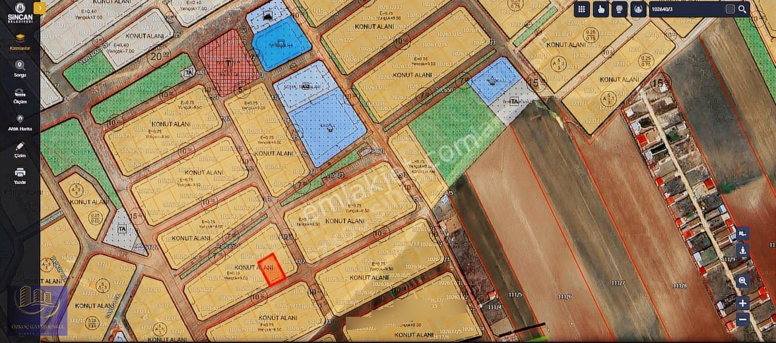 Temelli Gazi Mahallesi 3 Kat Konut İmarlı 645m2 Tek Tapu