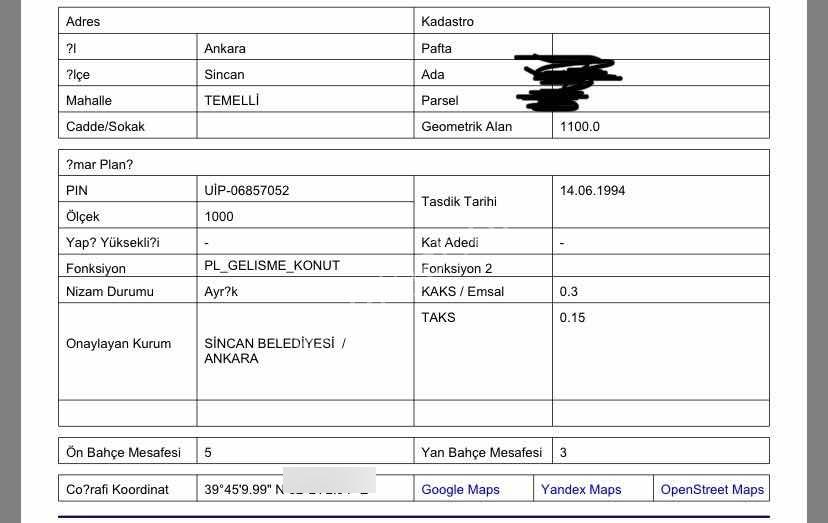 Sincan Temelli 1100m2 Su Aboneliği Depo Barakalı Tek Tapulu Arsa - Görsel 4