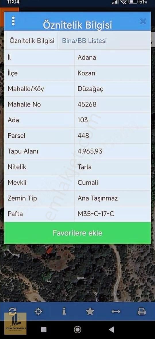 Kozan Gayrimenkul'den 5000 M2 Düzağaç Ta Cazip Fiyatlı Arsa - Görsel 7