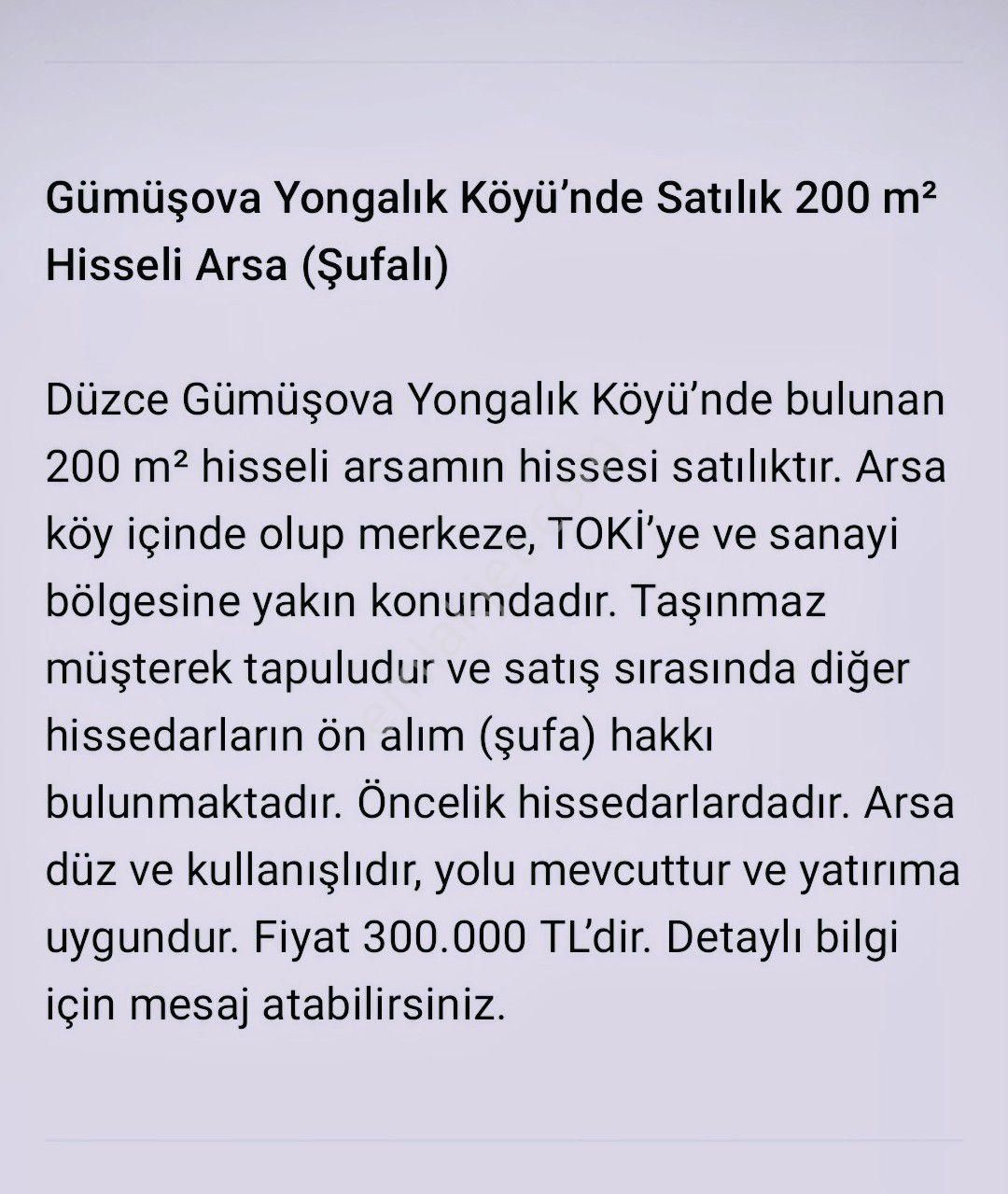 Satılık Müşterek Arazi
