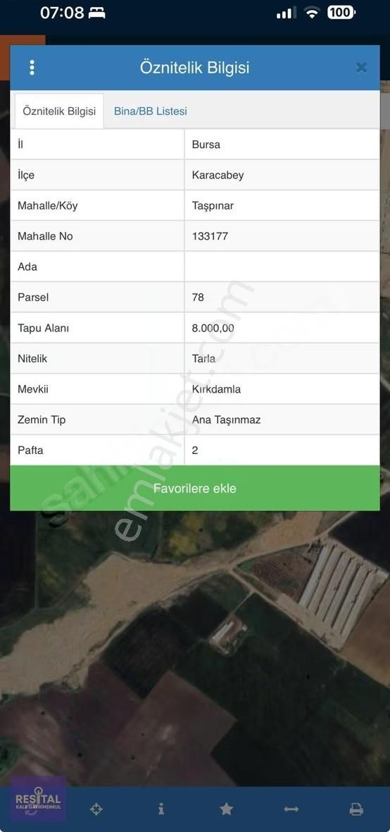 Karacabey Taşpınar'da Teknosab'a Yakın Yatırımlık Tarla
