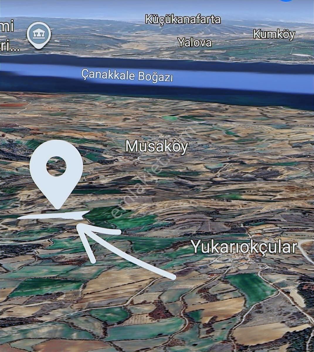 Çanakkale Merkez Yukarıokçular Satılık Boğaz Manzaralı Tarla. - Görsel 8