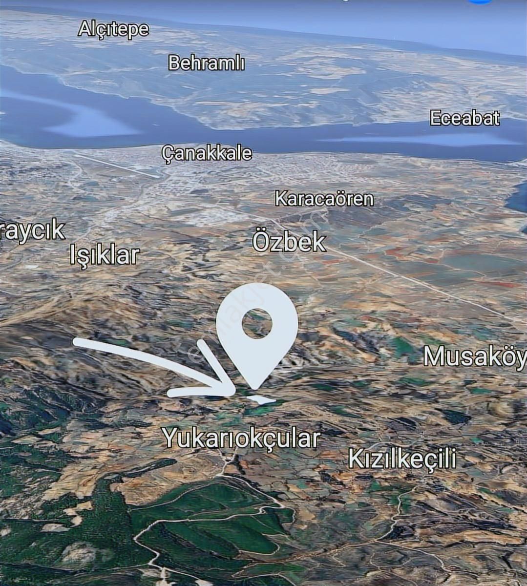 Çanakkale Merkez Yukarıokçular Satılık Boğaz Manzaralı Tarla. - Görsel 12