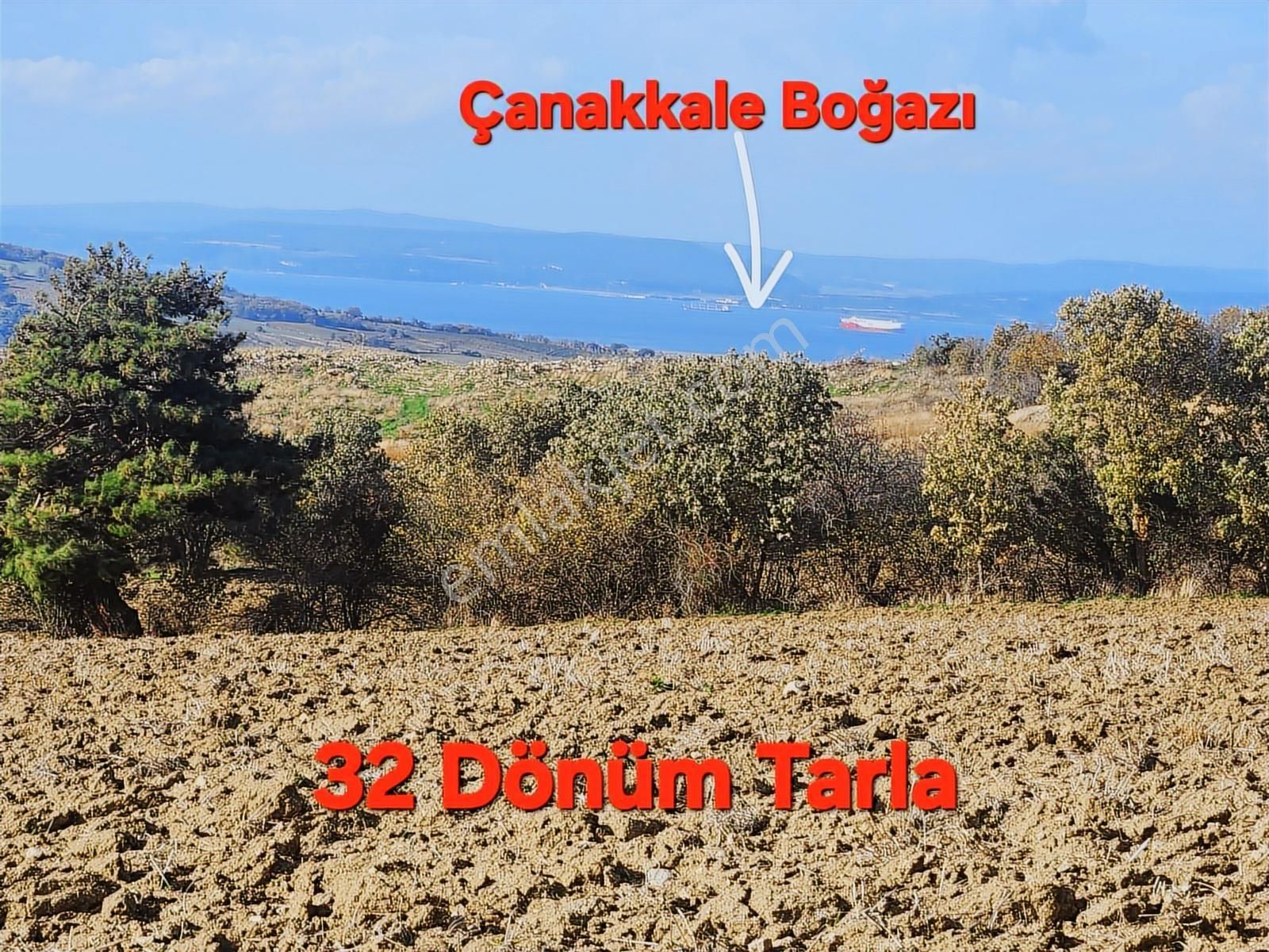 Çanakkale Merkez Yukarıokçular Satılık Boğaz Manzaralı Tarla. - Görsel 22