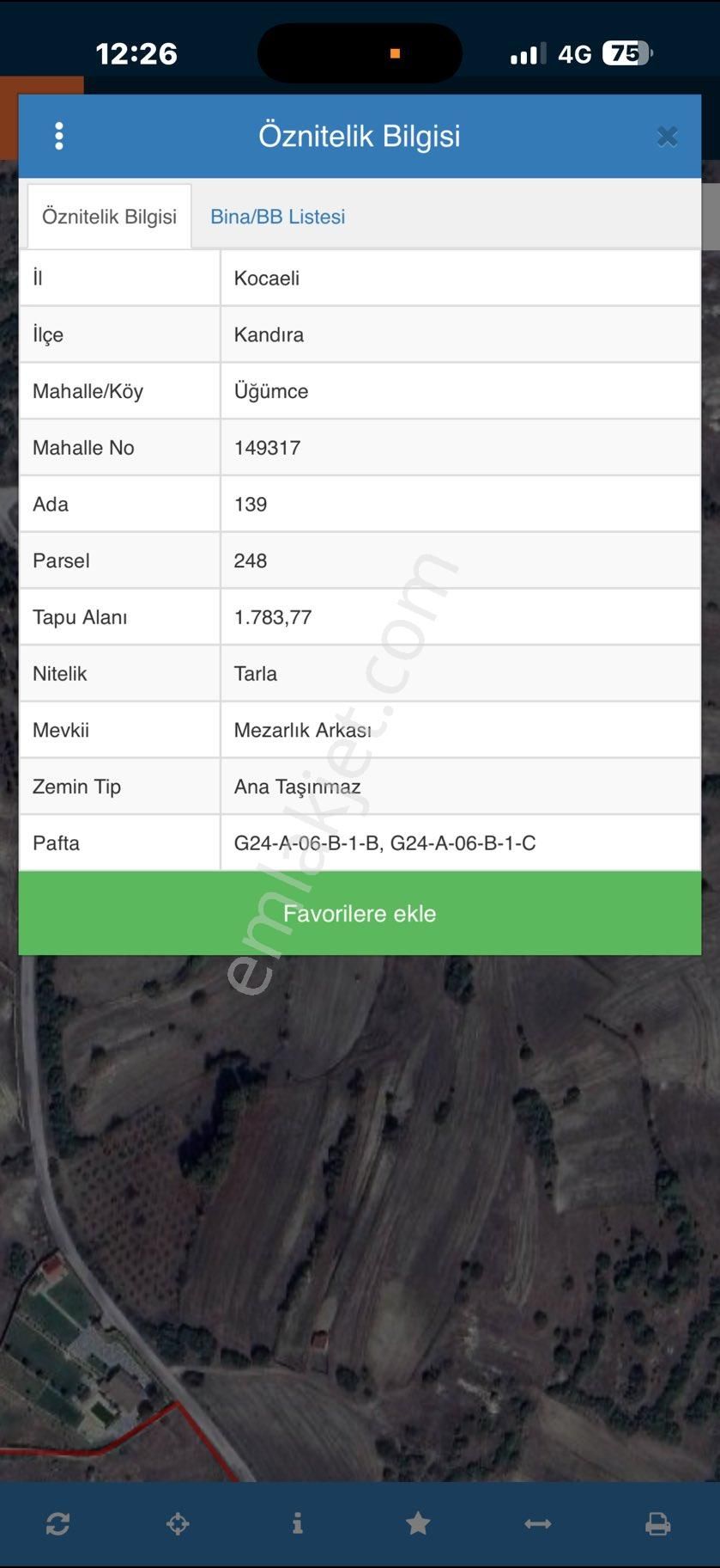 Kandıra Üğümce 1.783 M2 Yatırımlık Arazi