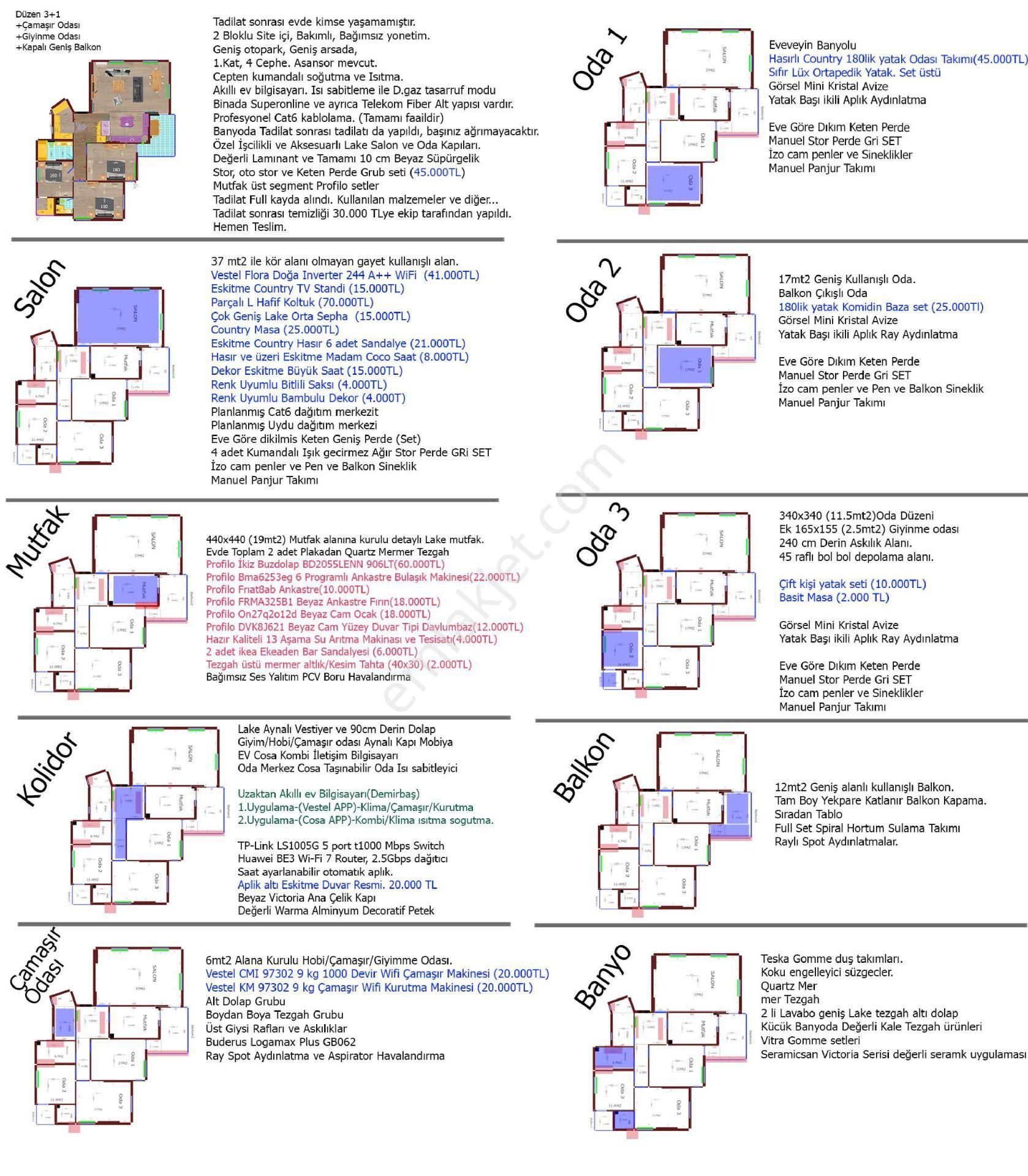 Lara Çağlayanda Kolejler Yakını Şık Mimar Tasarımlı 3+1 Daire - Görsel 35