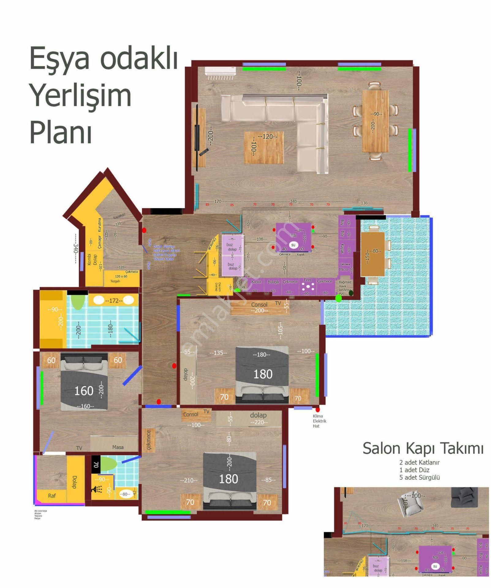 Lara Çağlayanda Kolejler Yakını Şık Mimar Tasarımlı 3+1 Daire - Görsel 31