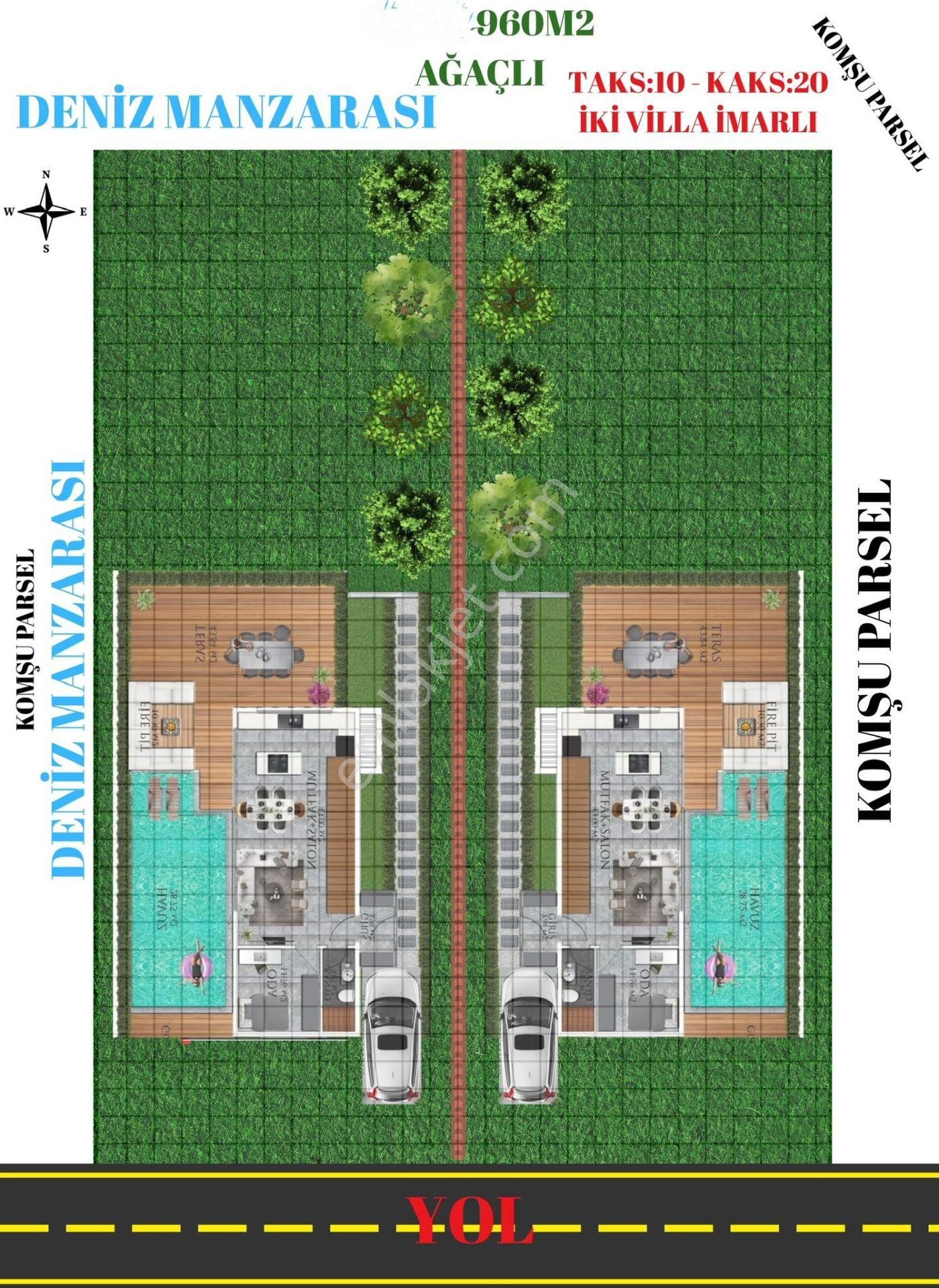 Müstakil Tapulu, İki Villa İmarlı Deniz Manzaralı Arsa - Görsel 2