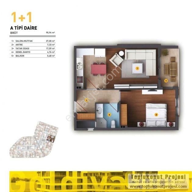 Bornova Goldiva Güney'de Park Manzaralı Eşyalı 1+1 Kiralık Daire - Görsel 6