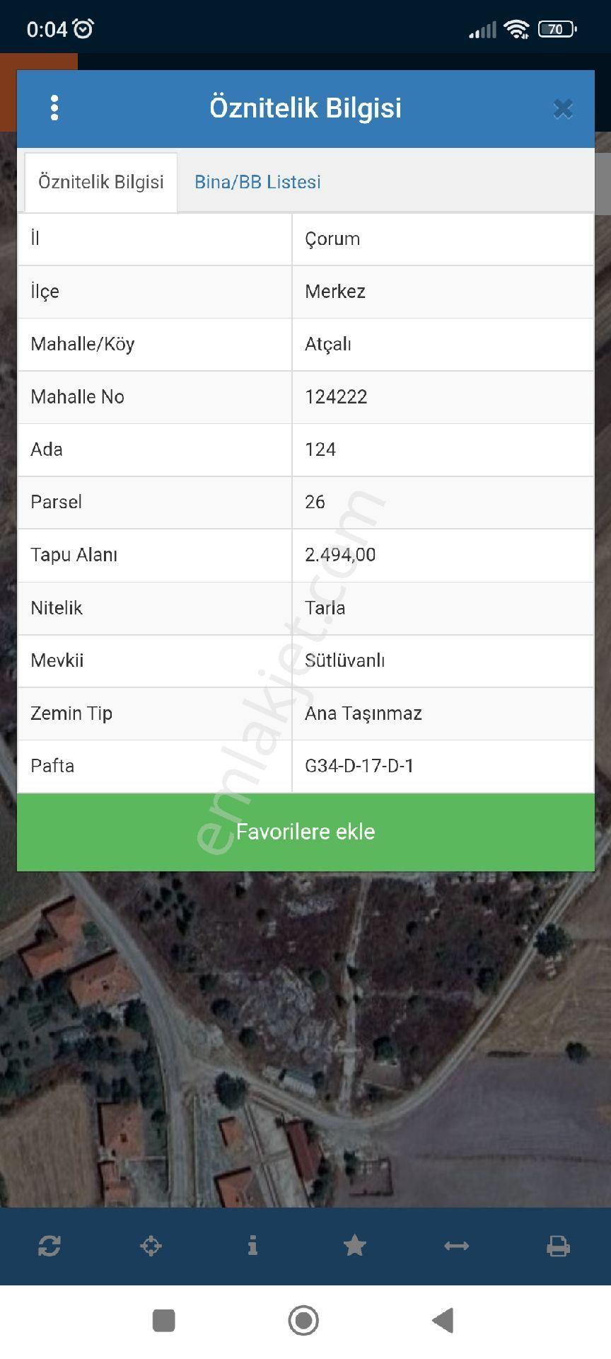Çorum Truva Gayrimenkul Satıyor Çorum Merkez Atçalı Köyünde 12 Dönüm Satılık Tarla.