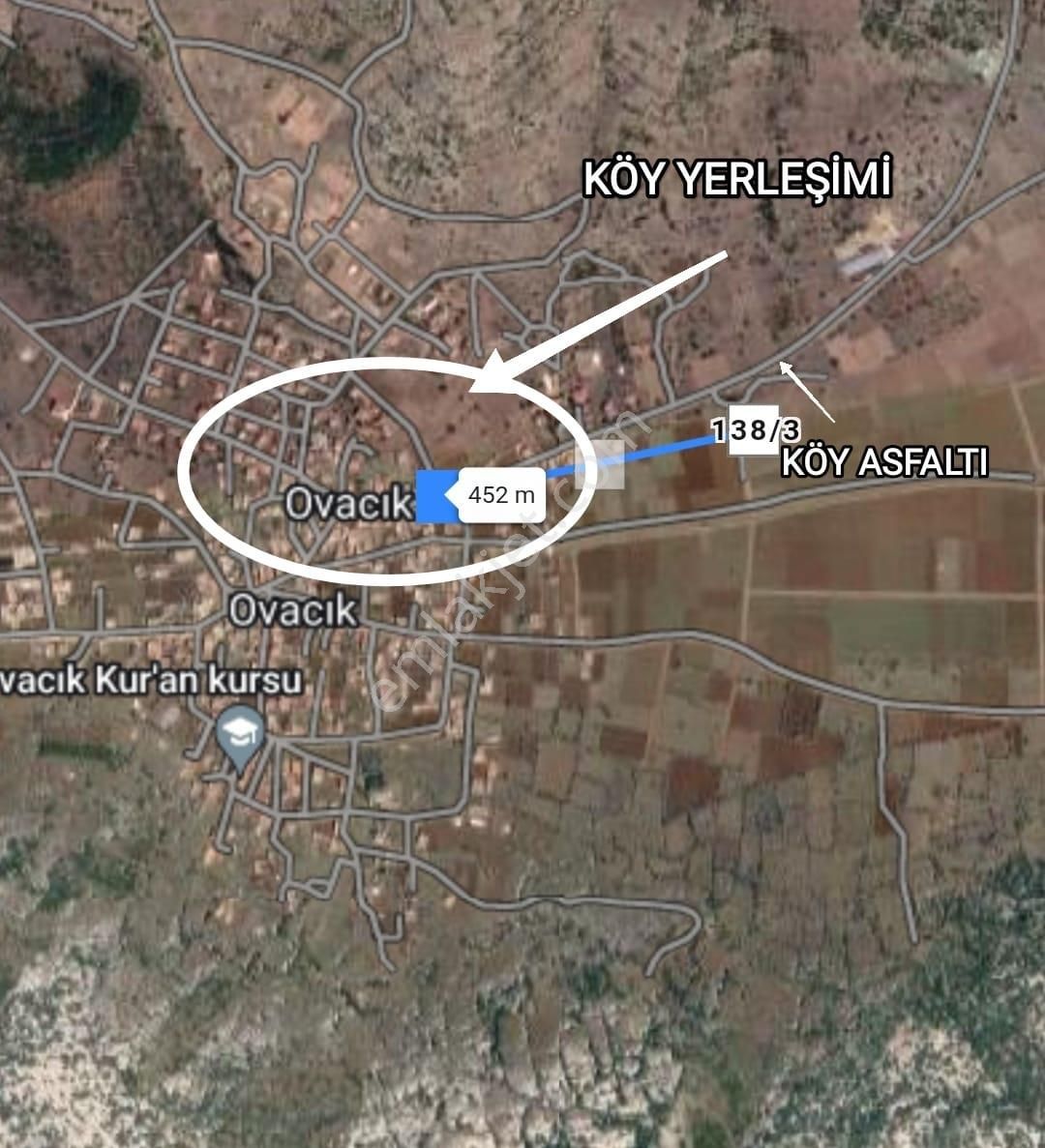 Tavas Ovacıkta Yerleşimin Dibinde Asfalta 100 M Satılık 861m2 Arazi - Görsel 2
