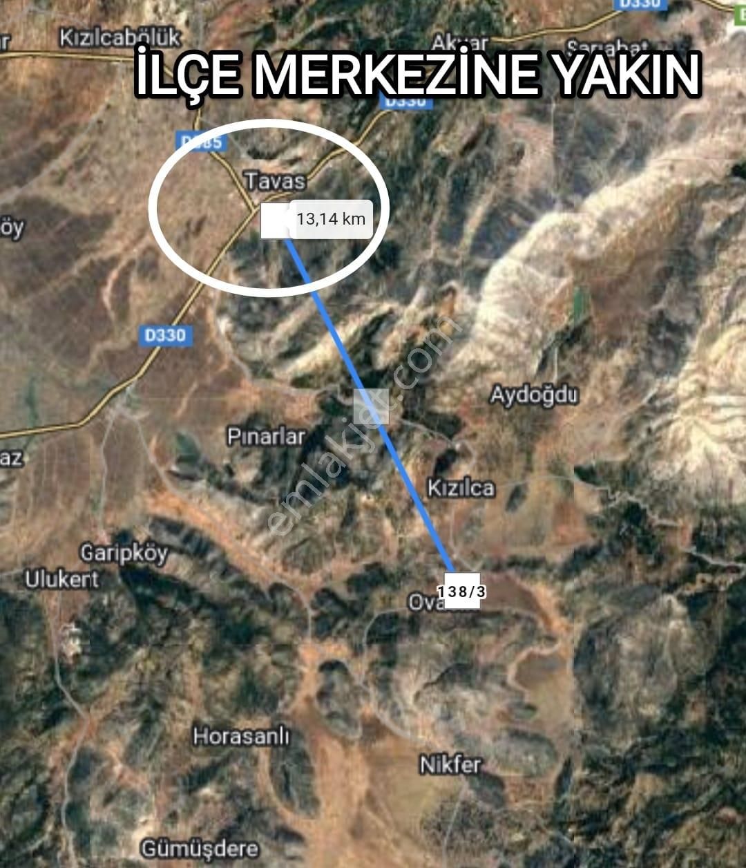 Tavas Ovacıkta Yerleşimin Dibinde Asfalta 100 M Satılık 861m2 Arazi - Görsel 5