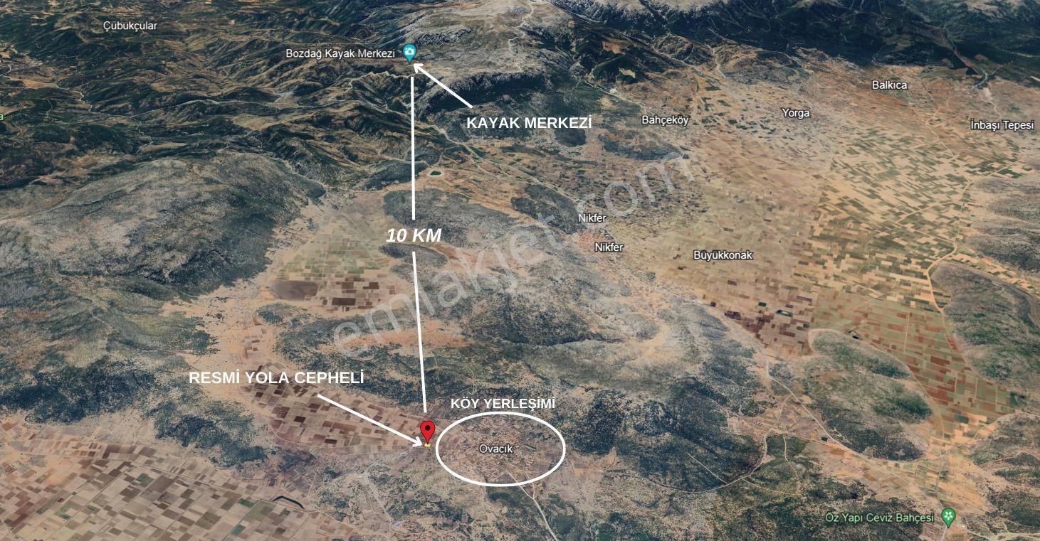 Tavas Ovacıkta Yerleşimin Dibinde Asfalta 100 M Satılık 861m2 Arazi - Görsel 12