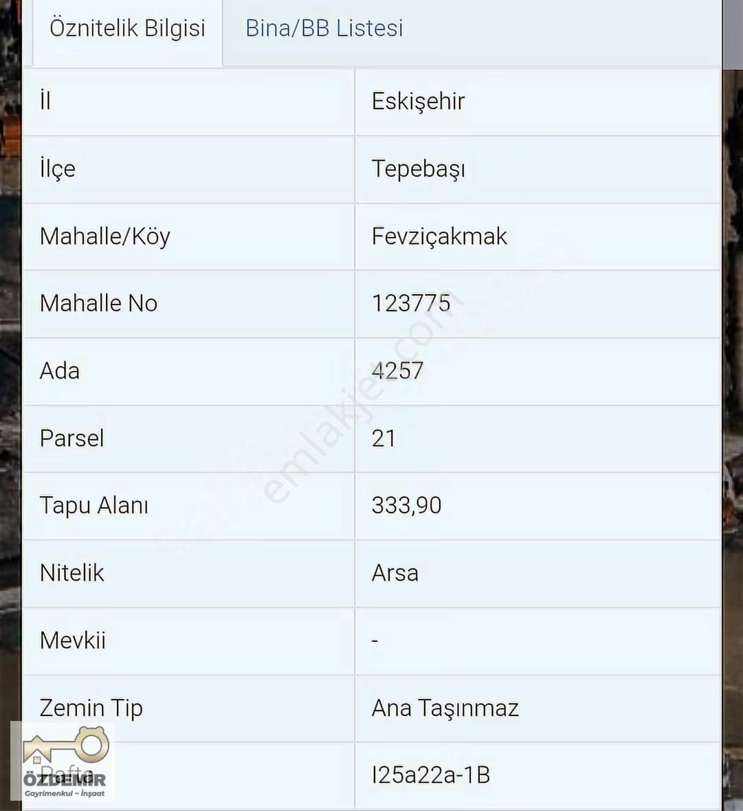 Özdemir'den Fevziçakmak Mah.satılık 334 M² İmarlı Arsa