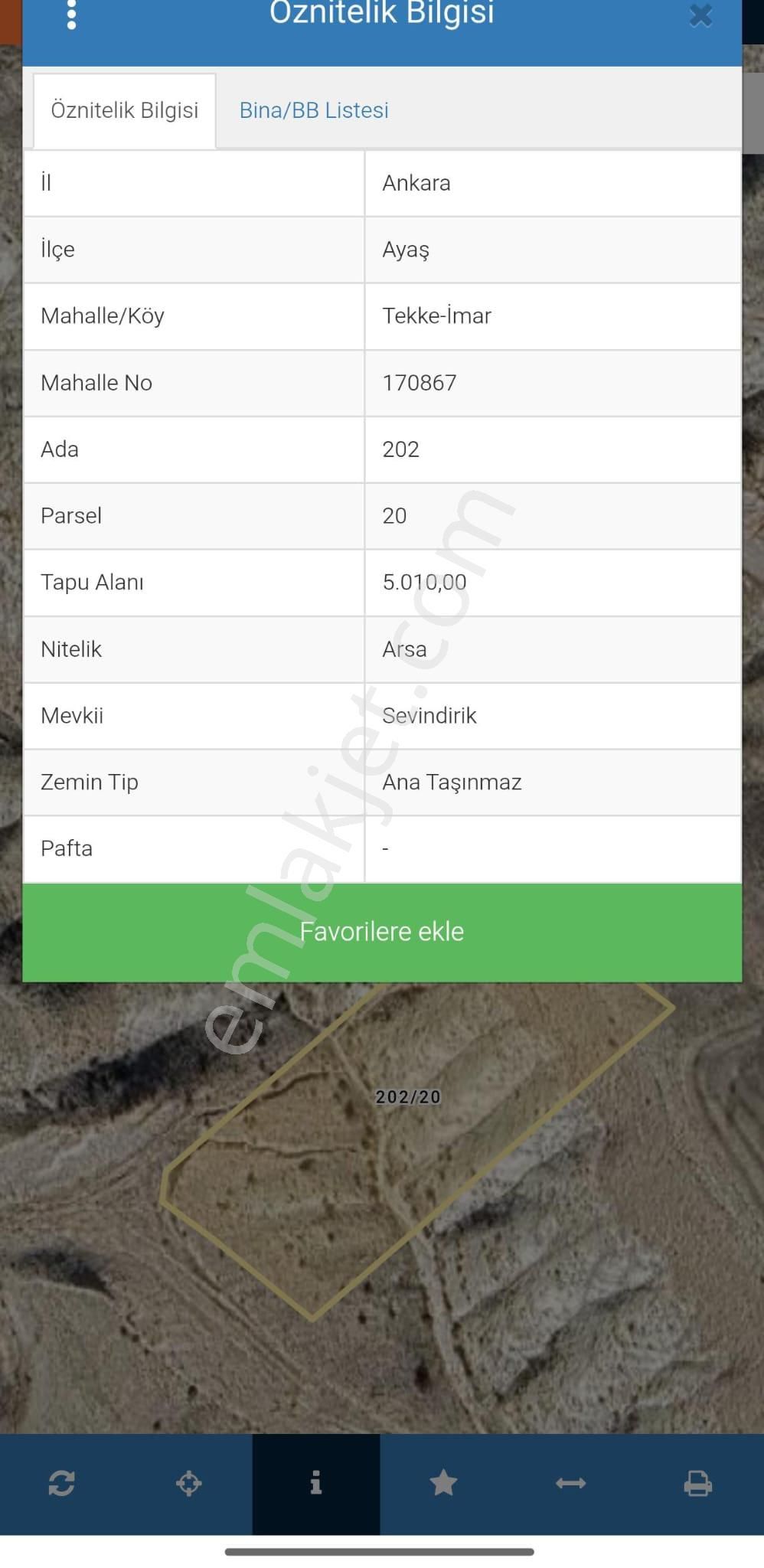 Ankara Ayaş Tekkeimar'da Toplam 5000 M2 Hisseli Net 500 M2 Arsa
