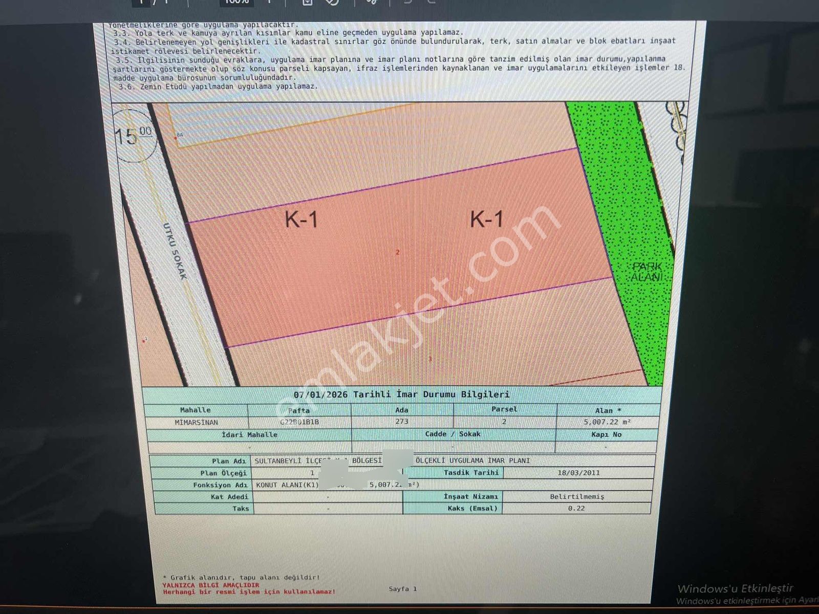 Sultanbeyli Mimar Sinan Mahallesi'nde Satılık Arsa