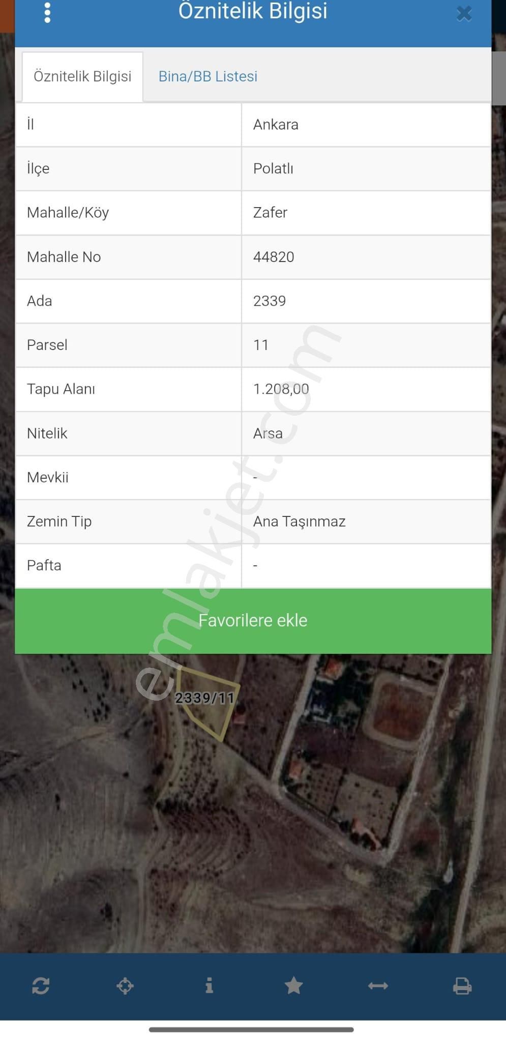 Ankara Polatlı Zafer Mah.1208 M2 Satılık Arsa