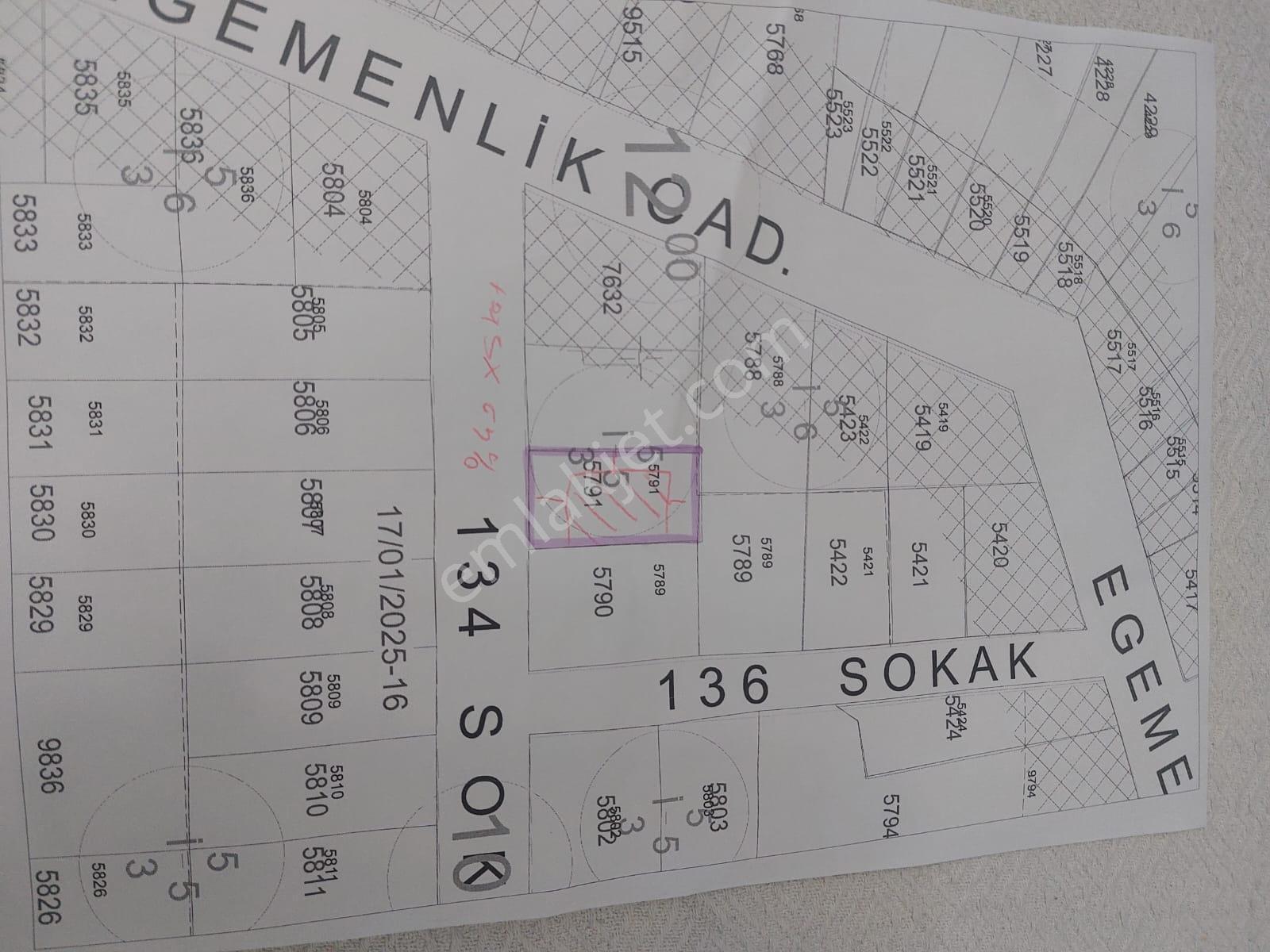 Aydın İncirliova Merkez'de 5 Kat İmarlı 230 M2 Arsa