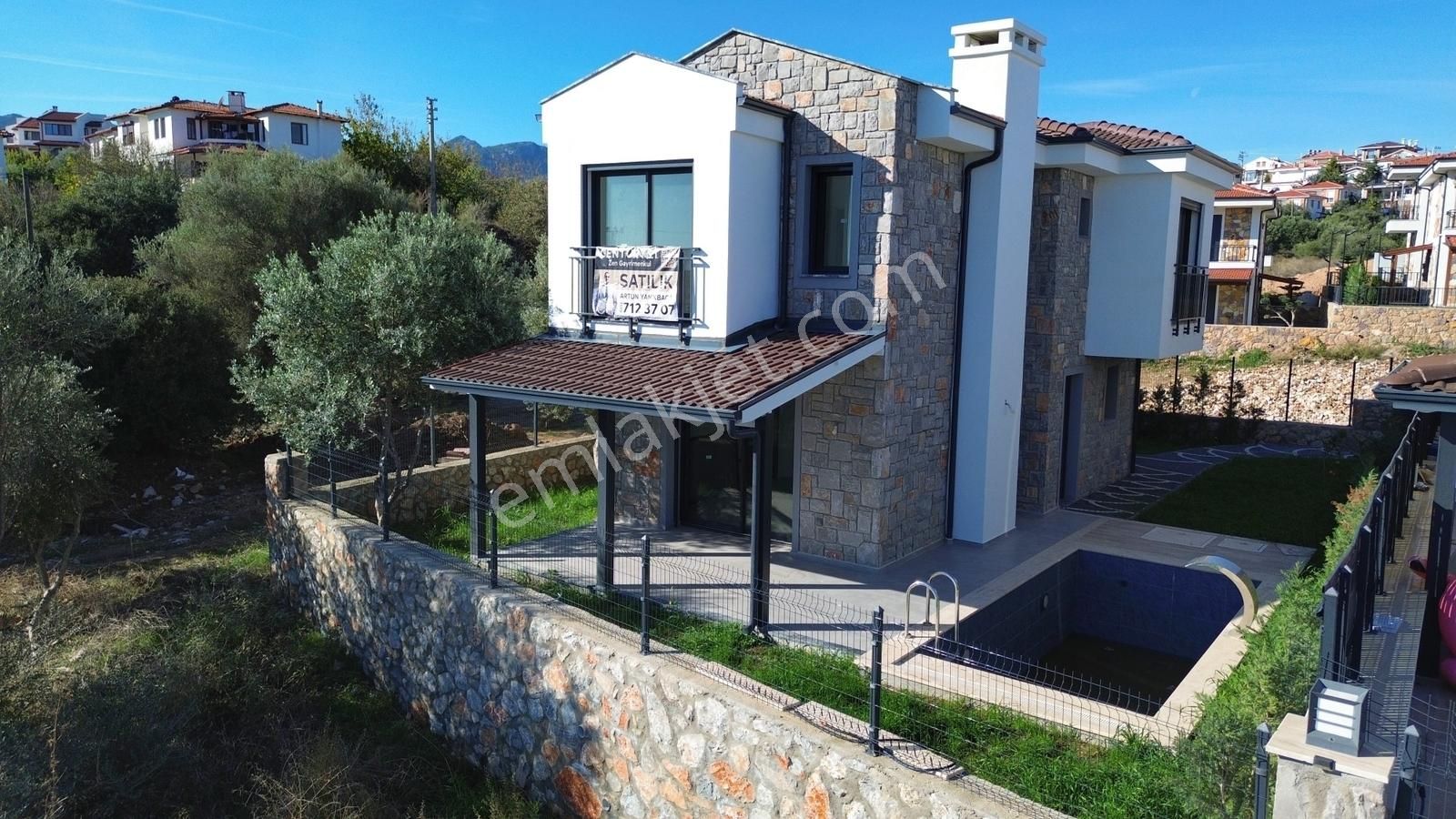 Datça Burgaz'da Satılık 3+1 Tam Müstakil Havuzlu Sıfır Villa