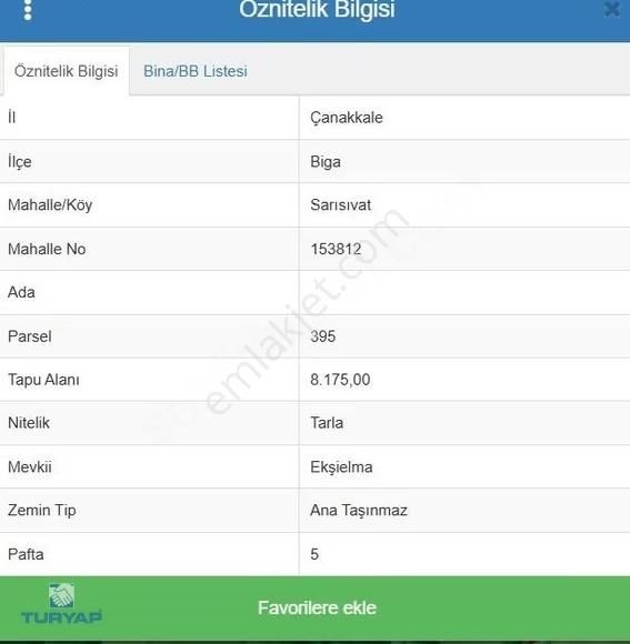 Çanakkale Biga Sarısıvat Köyü 8.175 M2 Satılık Fırsat Tarla - Görsel 6