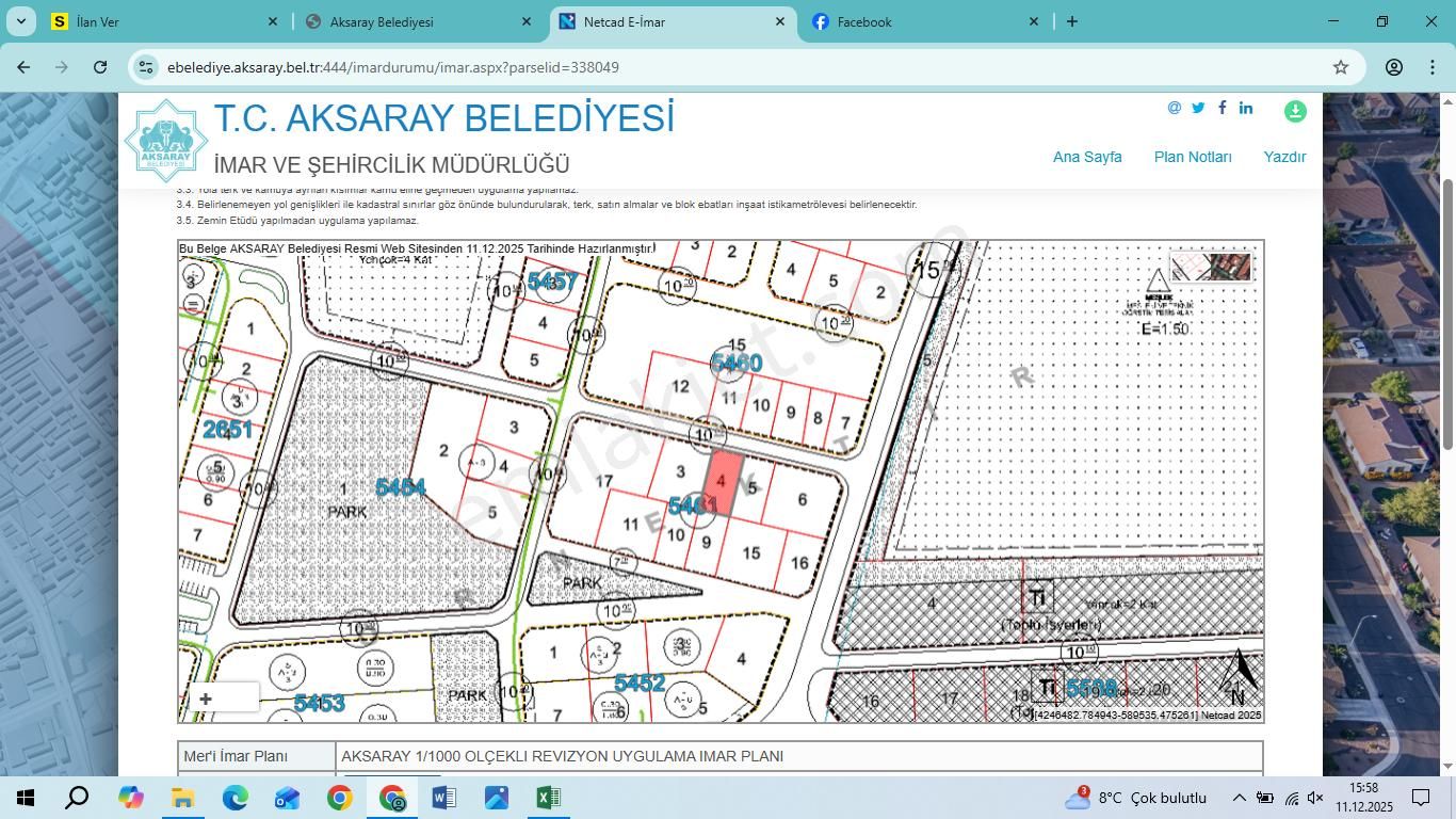 Aksaray Ereğli Kapı Da Kat Karşılığı 2 Adet Arsa