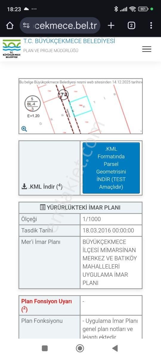 B.çekmece Mimar Sinan Mah.e-5/100 Metre Mesafede Satılık Arsa - Görsel 3