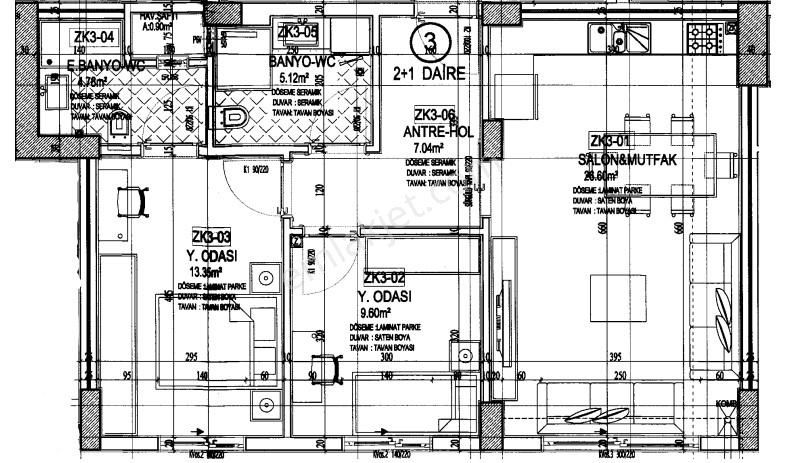 Biarsa Gala Kordon Evleri Projesi 2+1 75 M2 Sıfır İskanlı Daire - Görsel 18