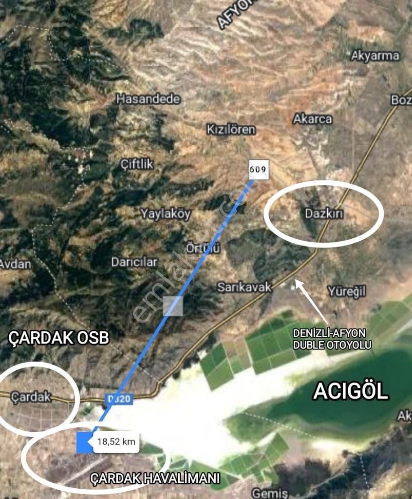 Dazkırı Yukarıyenıcede Anayola Yakın Yerleşime Yakın 3131m2 Satılık Arazi - Görsel 2