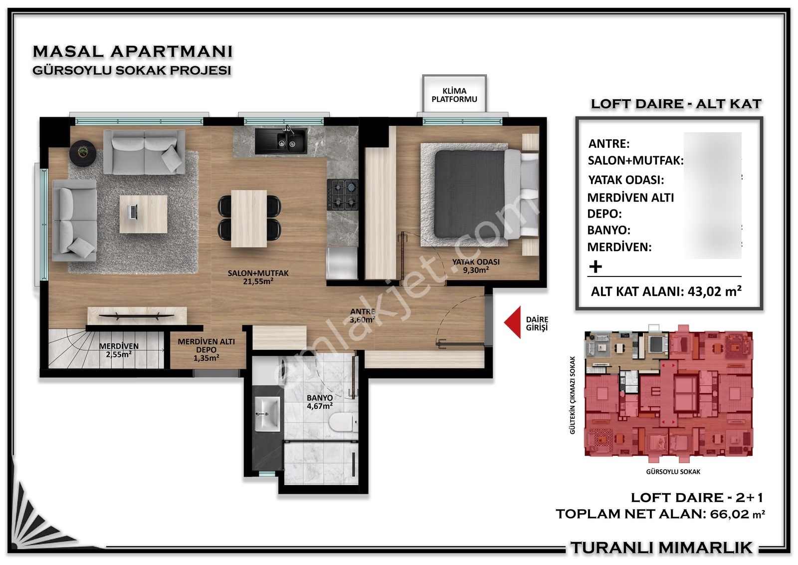 Yüksek Tavanlı, Ferah Ve Şık Loft 2+1 Daire Şehrin Kalbinde! - Görsel 3