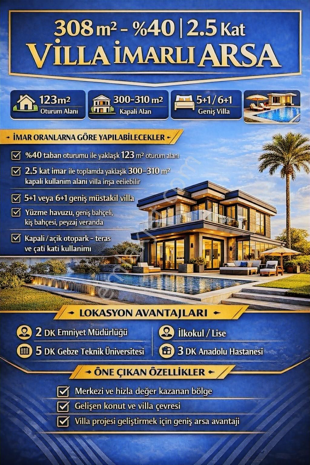 Balyanozda 308 M² %40 Taban 2.5 Kat Villa İmarlı Arsa - Görsel 2
