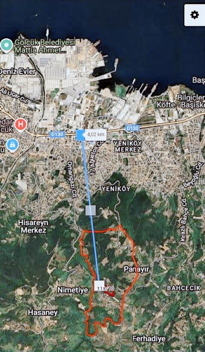 Kocaeli Gölcük'te Satılık 65.000m² Arazi