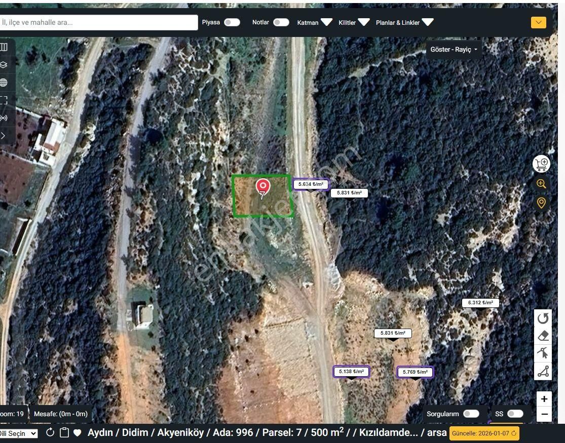 Didim Akyeniköyde 500 M²ticari İmarlı Arsa | Yatırıma Uygun