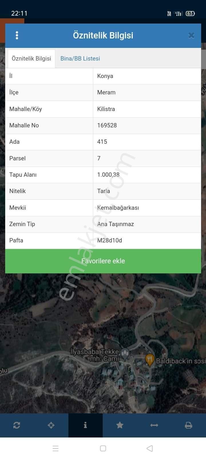 Meram Kilistra'da 1000 M2 Müstakil Tapulu Yolu Suyu Mevcut Bahçemiz Satılıktır - Görsel 12