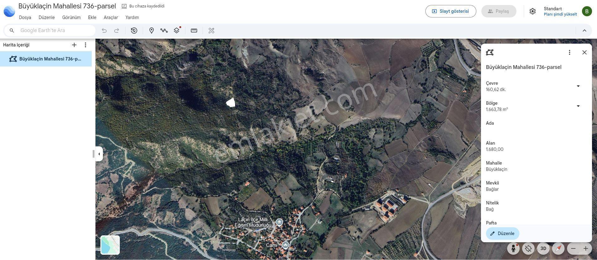 Çorum Laçinde Satılık 1680 M2 Tarla Tek Tapu - Görsel 10