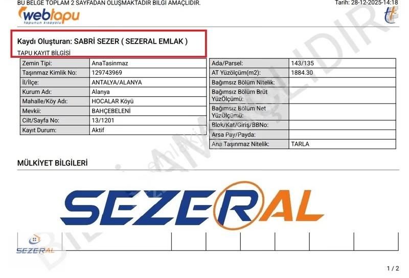 Köy İçi İmarlı Tarla Uzman Broker Sezeral - Görsel 9