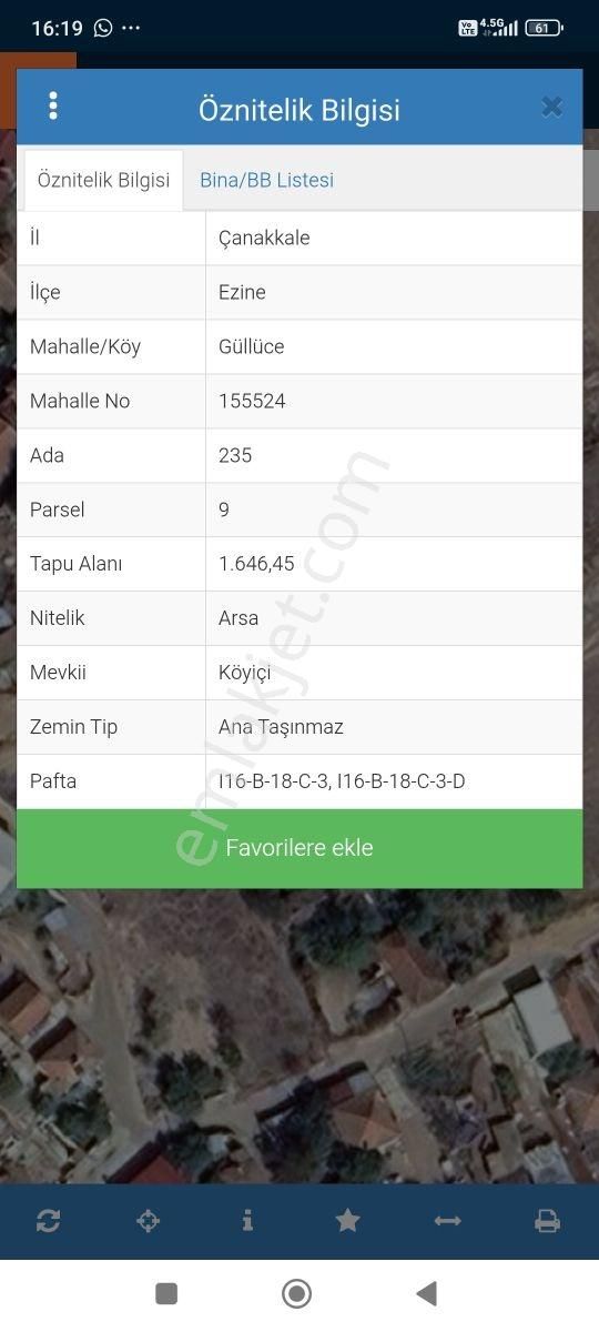 Ezine Güllüce'de 1,646m² %40 İmarlı Arsa - Görsel 2