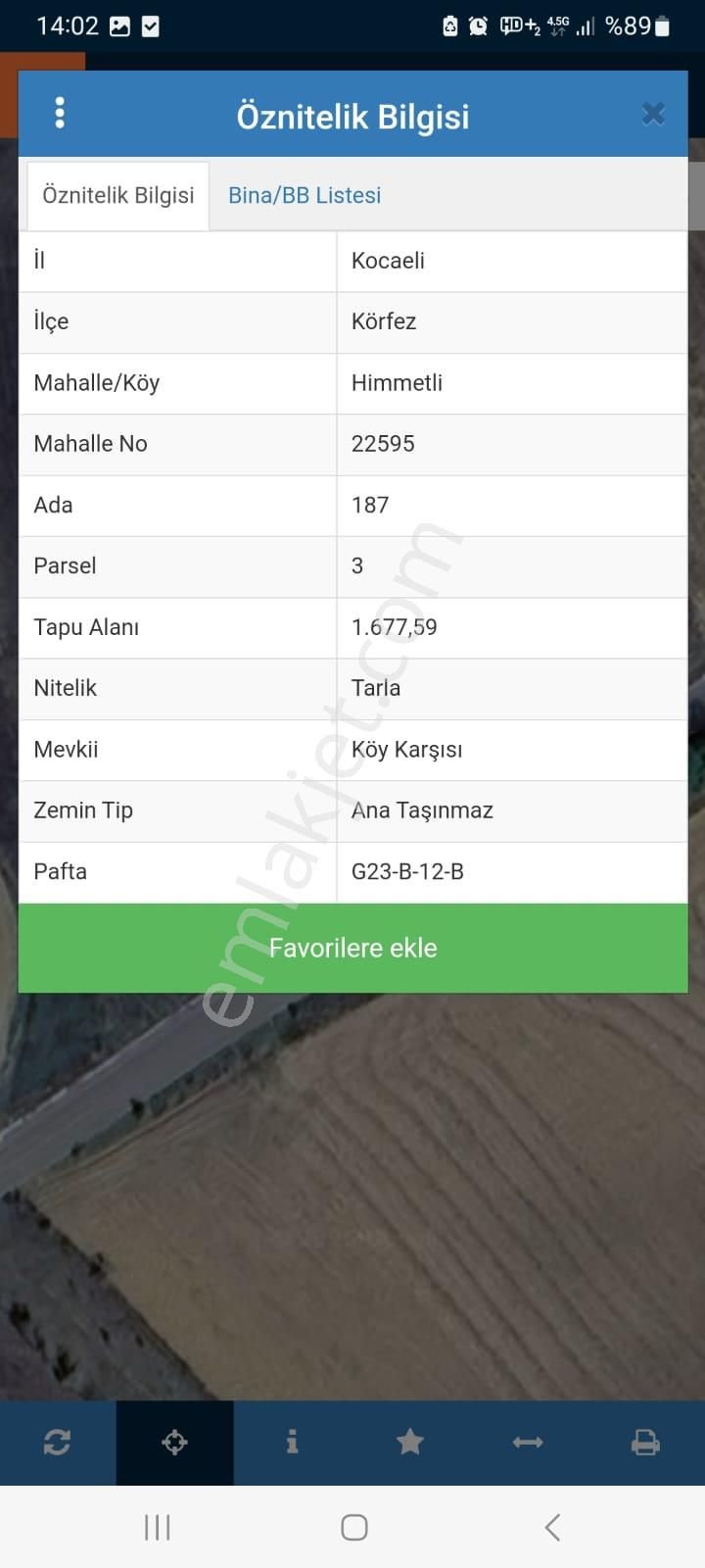 Kocaeli Körfez Himmetlide Satılık 1.677m2 Köy Karşısı %5 İmarlı Tarla - Görsel 2