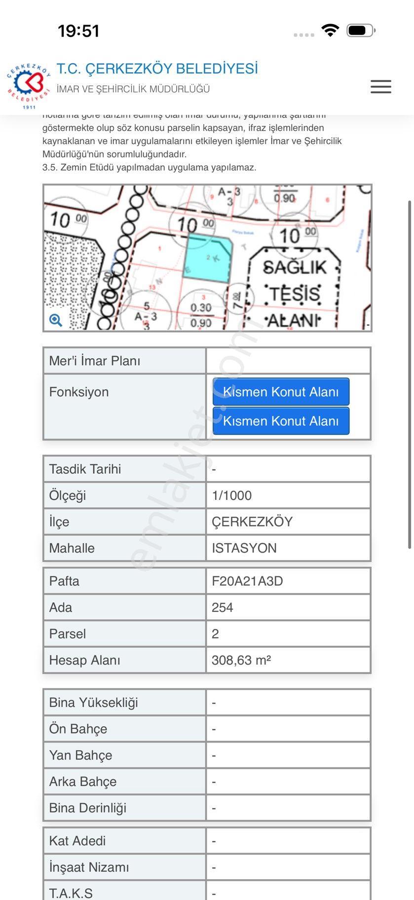 Çerkezköy İstasyon Mahallesinde Köşe Başı 308 Metre Arsadan 115 Metre Hissem Satılıktıır - Görsel 15