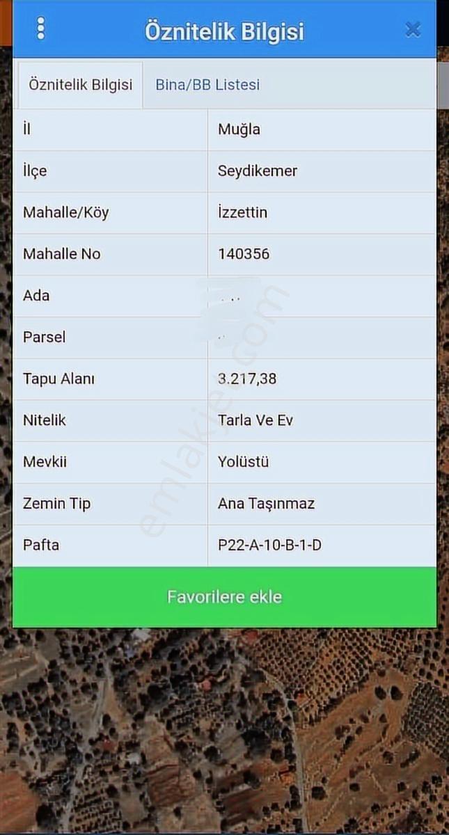 Seydikemer İzzettin Köyünde 3217m2 Tek Tapu Satılık Tarla Ve Ev - Görsel 4