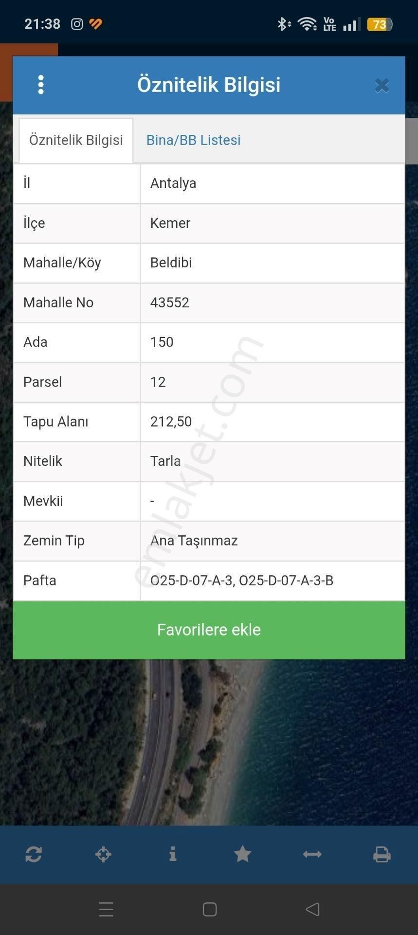 Kemer Beldibi Sahile Sıfır 210 M² Yatırımlık Tarla - Görsel 5