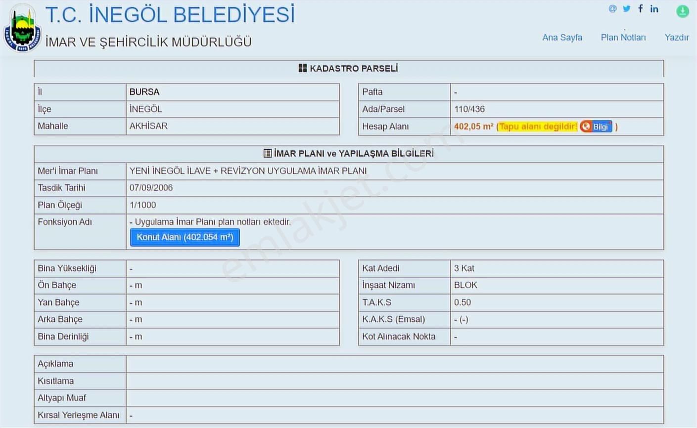 Ulucan'dan İnegöl Akhisarda 6 Dairelik Arsa - Görsel 3