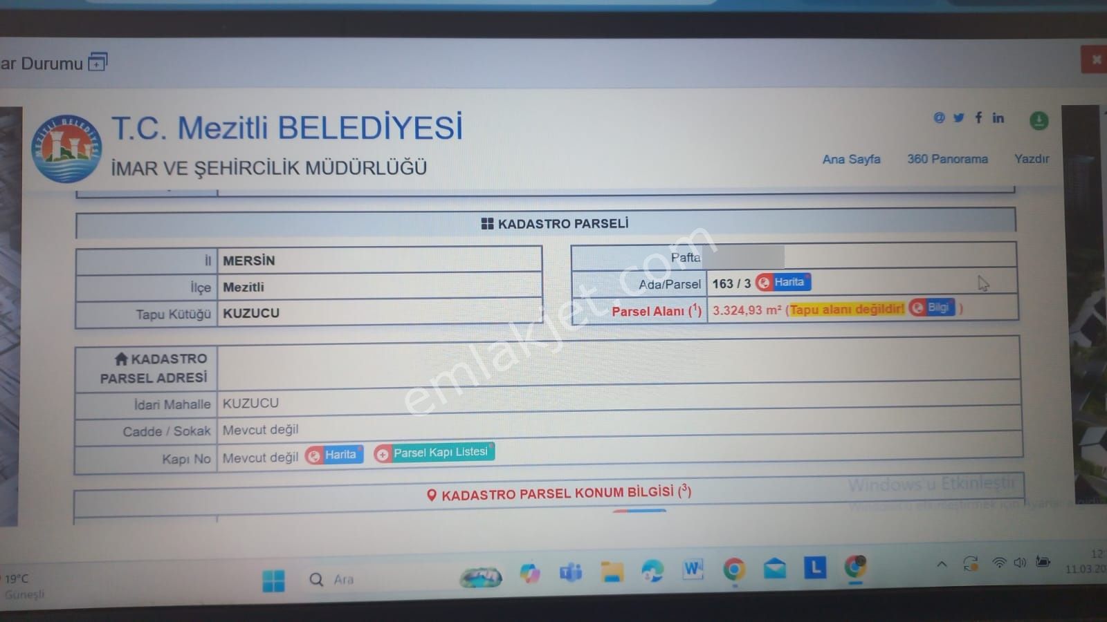 Hcl'den Mezitli Kuzucu Da Köycivarı Satılık 3.325 Metrekare Arsa - Görsel 2