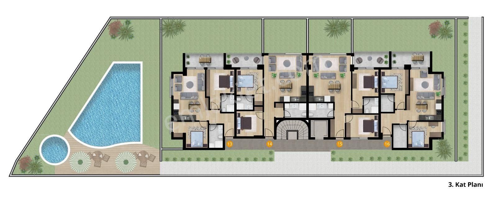Açık Ve Kapalı Otoparklı Güvenlikli Site – 2+1 - Görsel 21