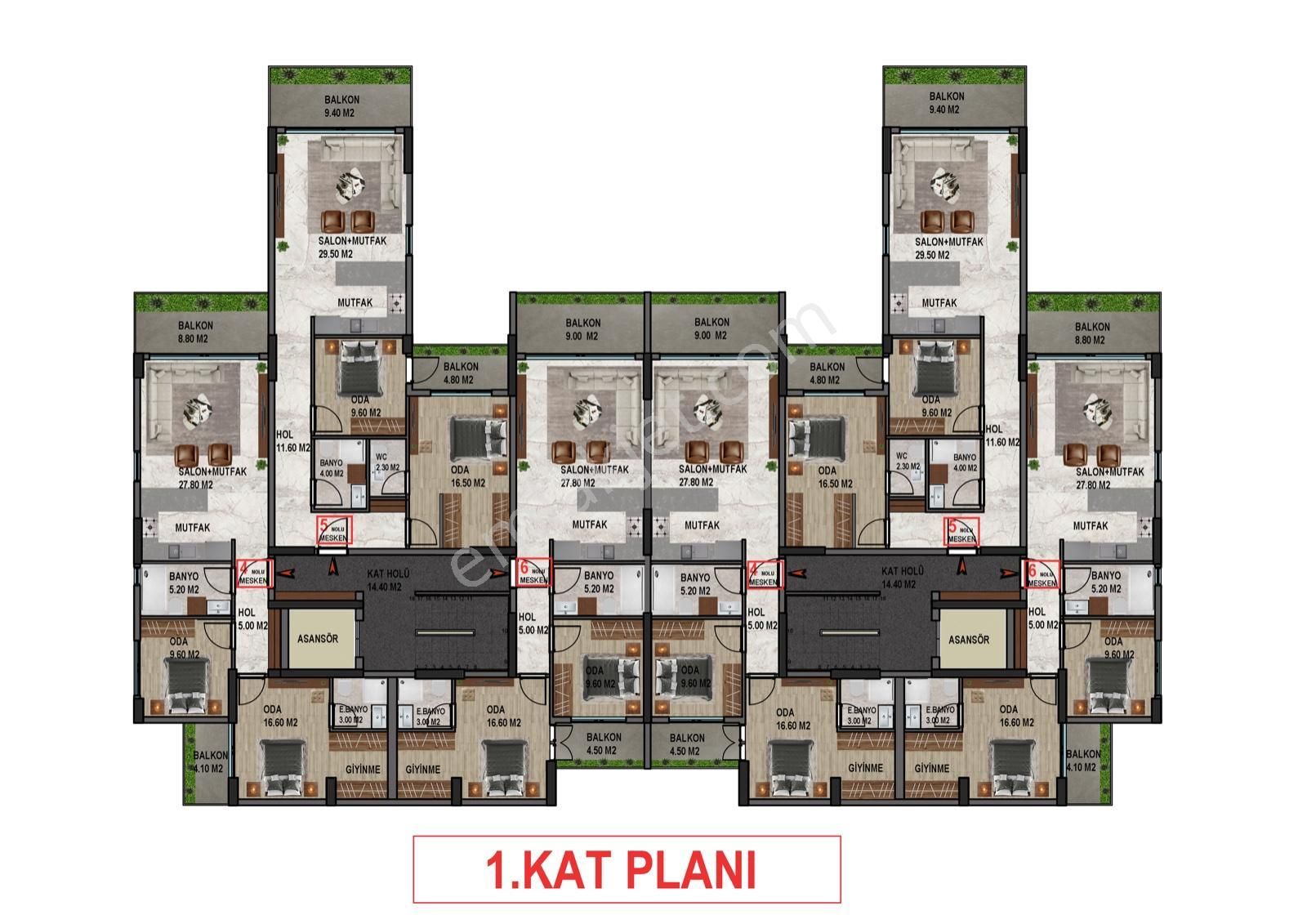 Davutlar'da Yatay Mimari 2+1 Daire/3+1 Dubleks Daire - Görsel 13